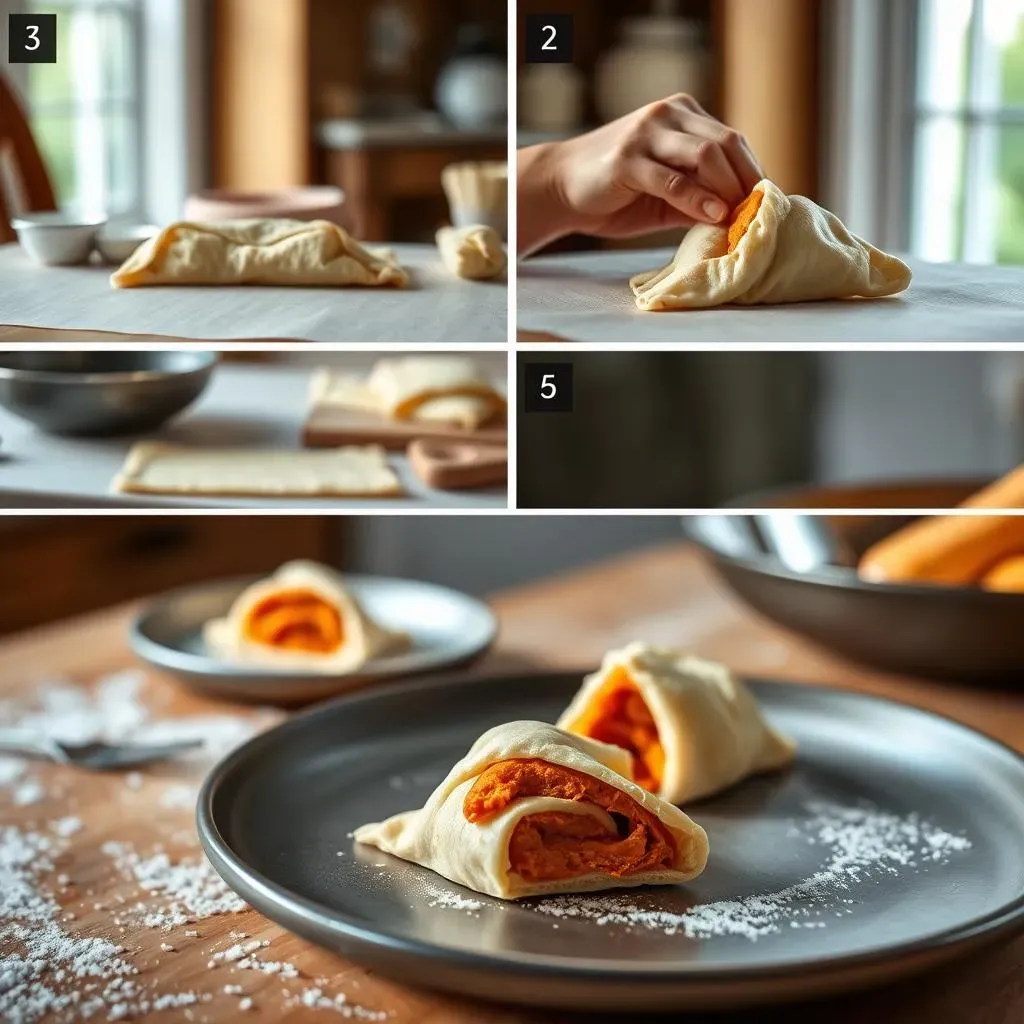 Assembling Your Puff Pastry Sweet Potato Treats