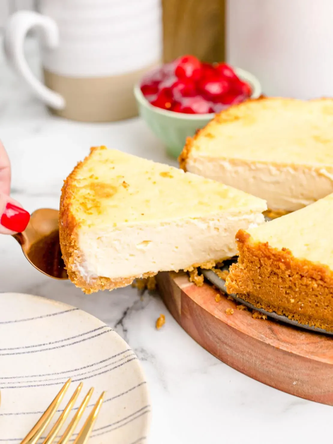 Perfect cheese cake in air fryer, no water bath needed