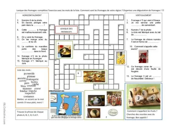 Common Solutions for Fromage et Dessert Mots Fléchés