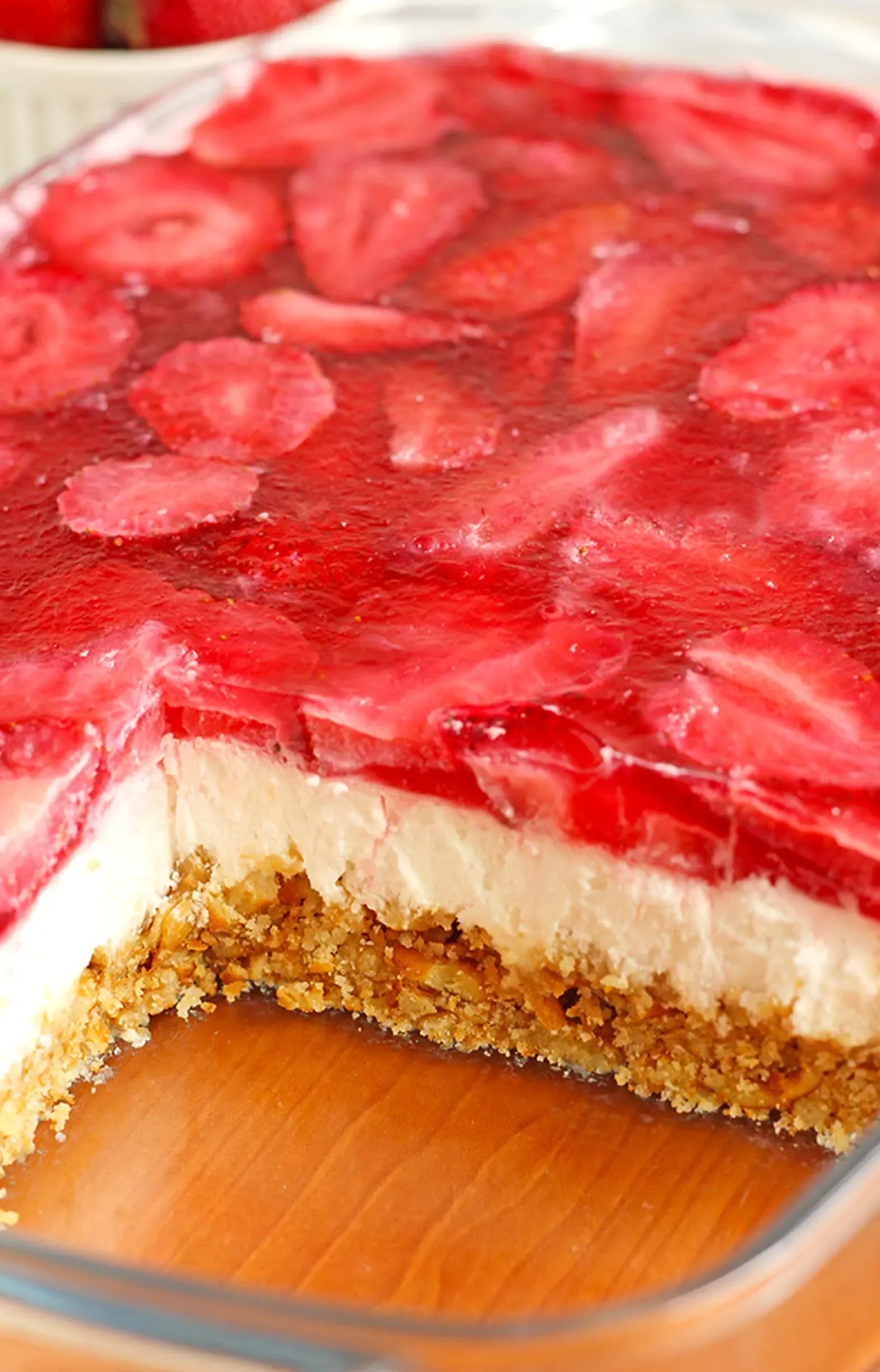 Sensational jello pretzel cream cheese dessert